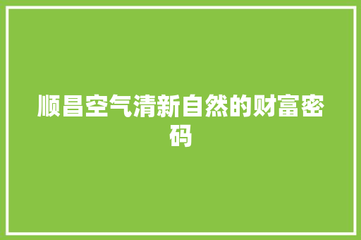 顺昌空气清新自然的财富密码 洗衣机