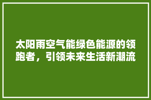 太阳雨空气能绿色能源的领跑者，引领未来生活新潮流 灯具安装