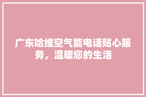 广东哈维空气能电话贴心服务，温暖您的生活 翻新改色