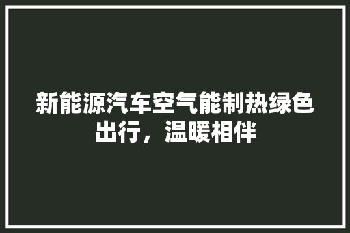 新能源汽车空气能制热绿色出行，温暖相伴 翻新改色