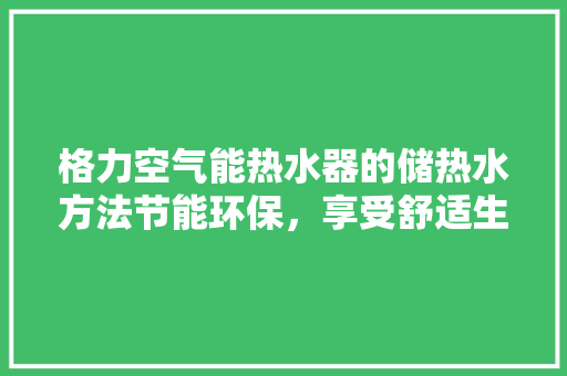 格力空气能热水器的储热水方法节能环保，享受舒适生活 贴膜