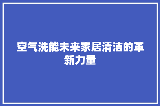 空气洗能未来家居清洁的革新力量 家具修理
