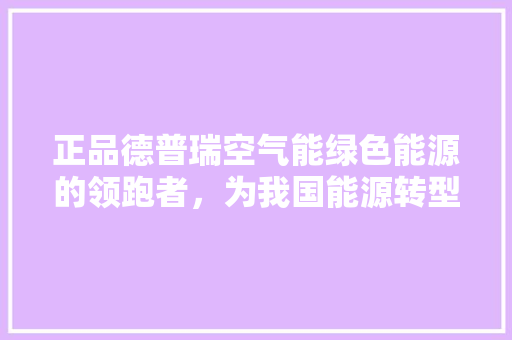 正品德普瑞空气能绿色能源的领跑者，为我国能源转型贡献力量 贴膜