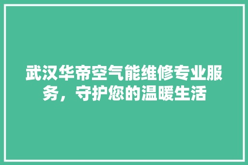 武汉华帝空气能维修专业服务，守护您的温暖生活 装修设计