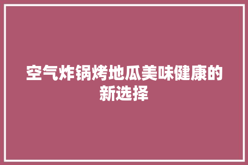 空气炸锅烤地瓜美味健康的新选择 局部翻新