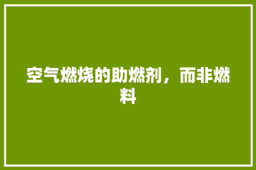 空气燃烧的助燃剂，而非燃料 装修设计
