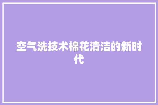 空气洗技术棉花清洁的新时代 热水器