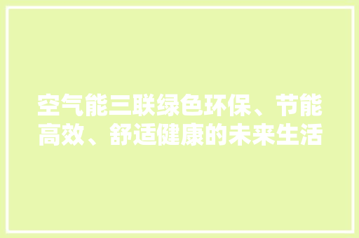 空气能三联绿色环保、节能高效、舒适健康的未来生活新选择 热水器