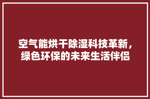 空气能烘干除湿科技革新，绿色环保的未来生活伴侣 冰箱