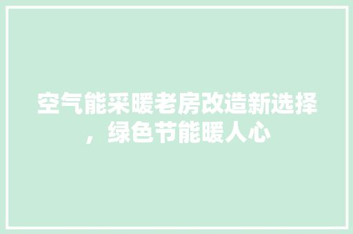 空气能采暖老房改造新选择，绿色节能暖人心 空调