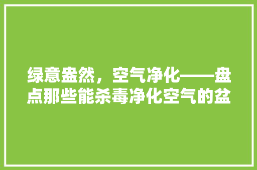绿意盎然，空气净化——盘点那些能杀毒净化空气的盆栽 局部翻新