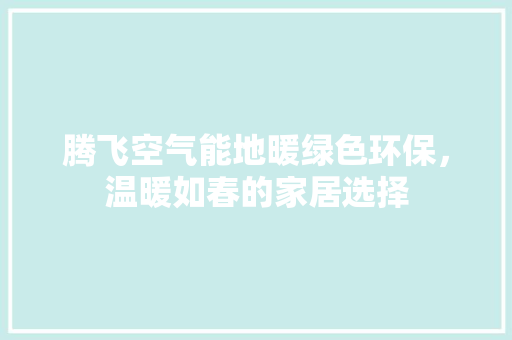 腾飞空气能地暖绿色环保,温暖如春的家居选择 家居维修 腾飞空气能地暖绿色环保,温暖如春的家居选择 家居维修