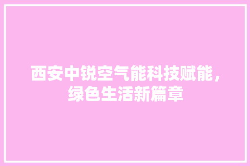 西安中锐空气能科技赋能，绿色生活新篇章 灯具安装