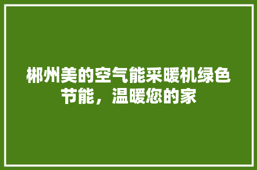 郴州美的空气能采暖机绿色节能，温暖您的家 空调