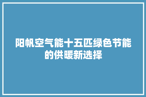 阳帆空气能十五匹绿色节能的供暖新选择 洗衣机