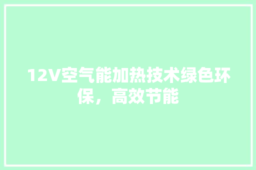 12V空气能加热技术绿色环保，高效节能 局部翻新