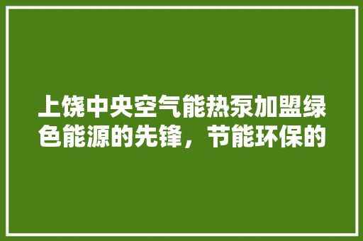 上饶中央空气能热泵加盟绿色能源的先锋，节能环保的使者 冰箱