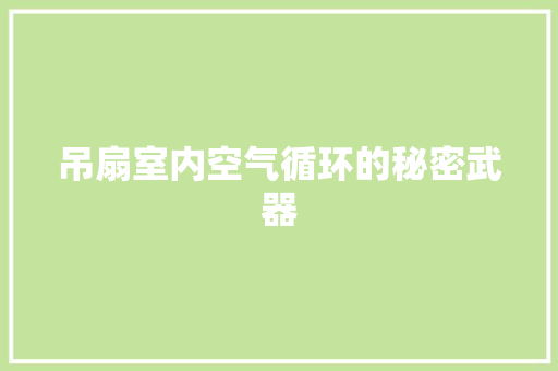 吊扇室内空气循环的秘密武器 空调