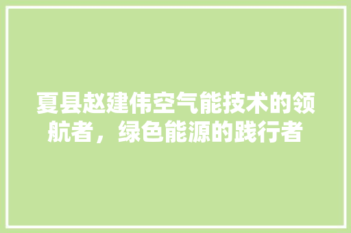 夏县赵建伟空气能技术的领航者，绿色能源的践行者 灯具安装