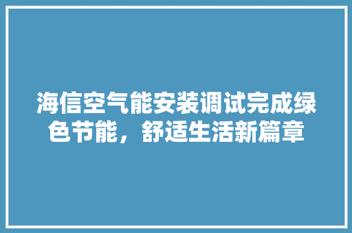 海信空气能安装调试完成绿色节能，舒适生活新篇章 洗衣机