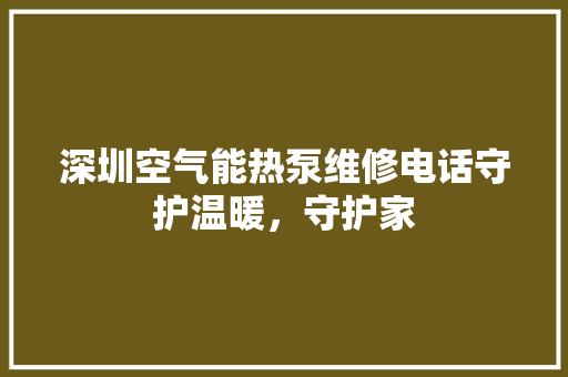 深圳空气能热泵维修电话守护温暖，守护家 冰箱