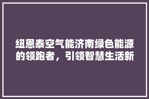 纽恩泰空气能济南绿色能源的领跑者，引领智慧生活新风尚 洁具维修