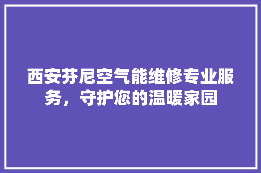 西安芬尼空气能维修专业服务，守护您的温暖家园 家居维修