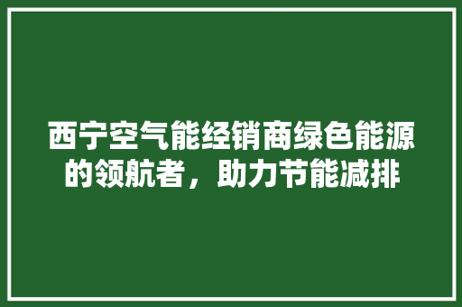 西宁空气能经销商绿色能源的领航者，助力节能减排 清洁保养