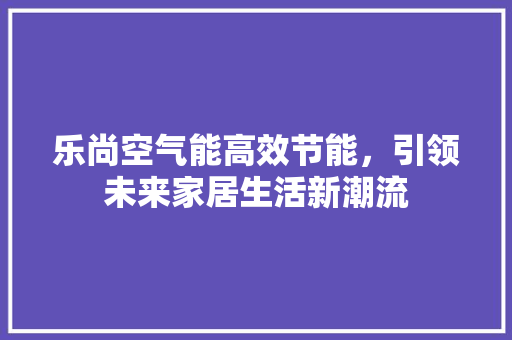 乐尚空气能高效节能，引领未来家居生活新潮流 洗衣机