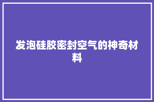 发泡硅胶密封空气的神奇材料 局部翻新