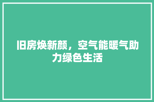 旧房焕新颜，空气能暖气助力绿色生活 龙头管件
