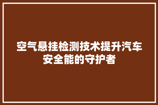 空气悬挂检测技术提升汽车安全能的守护者 贴膜
