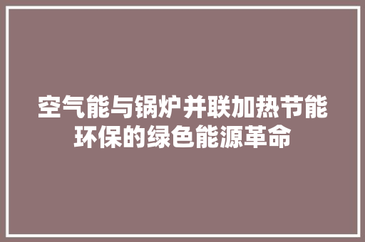 空气能与锅炉并联加热节能环保的绿色能源革命 水电维修