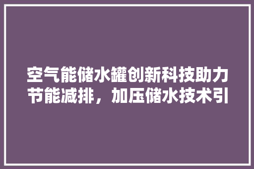 空气能储水罐创新科技助力节能减排，加压储水技术引领未来 洗衣机