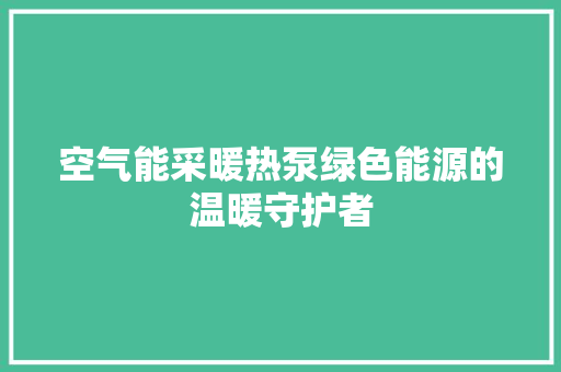 空气能采暖热泵绿色能源的温暖守护者 贴膜