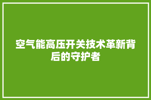 空气能高压开关技术革新背后的守护者 热水器