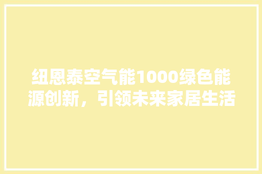 纽恩泰空气能1000绿色能源创新，引领未来家居生活 洗衣机