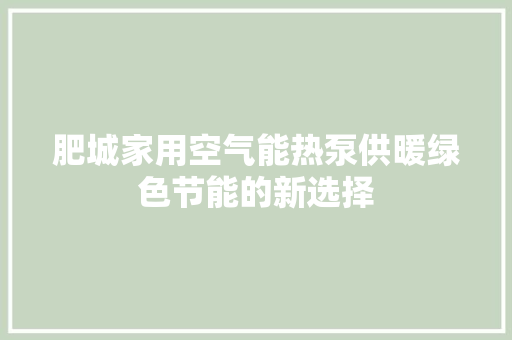 肥城家用空气能热泵供暖绿色节能的新选择 热水器