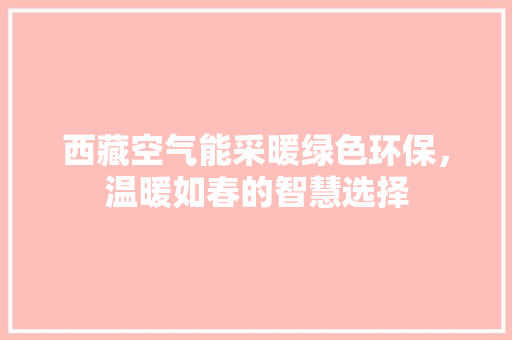 西藏空气能采暖绿色环保，温暖如春的智慧选择 家居维修