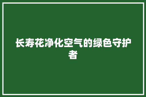 长寿花净化空气的绿色守护者 局部翻新