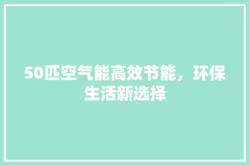 50匹空气能高效节能，环保生活新选择 家居维修