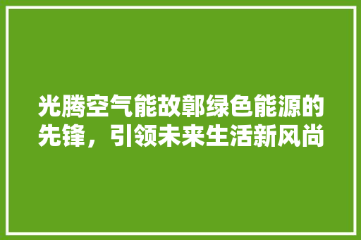 光腾空气能故鄣绿色能源的先锋，引领未来生活新风尚 洗衣机