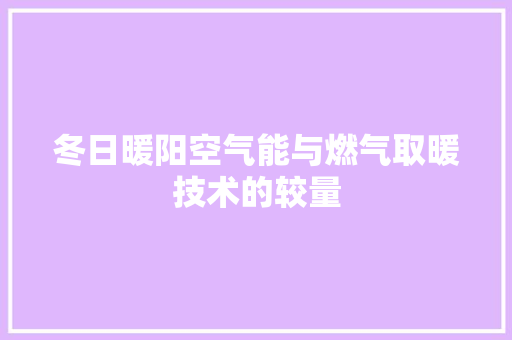 冬日暖阳空气能与燃气取暖技术的较量 水电维修