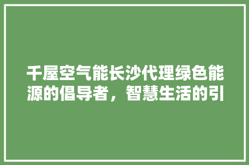 千屋空气能长沙代理绿色能源的倡导者，智慧生活的引领者 家具修理