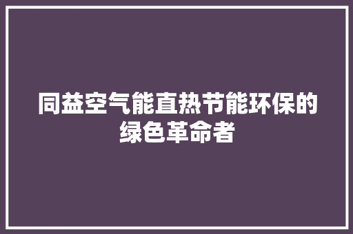 同益空气能直热节能环保的绿色革命者 清洁保养