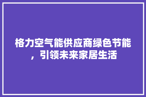 格力空气能供应商绿色节能，引领未来家居生活 冰箱