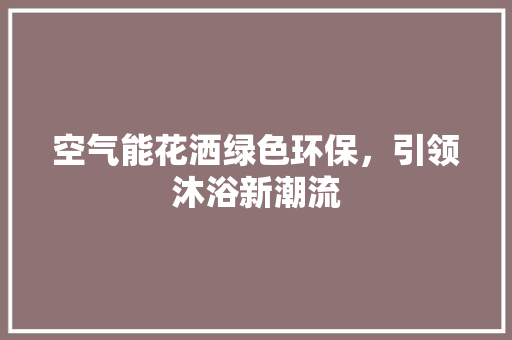空气能花洒绿色环保，引领沐浴新潮流 灯具安装