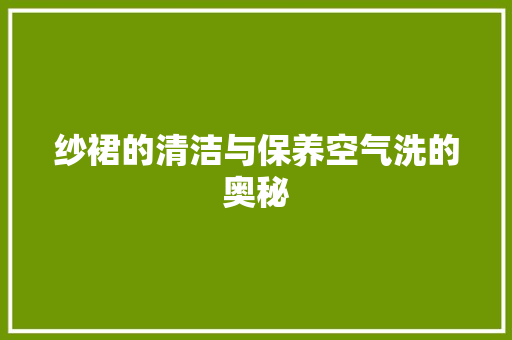 纱裙的清洁与保养空气洗的奥秘 局部翻新