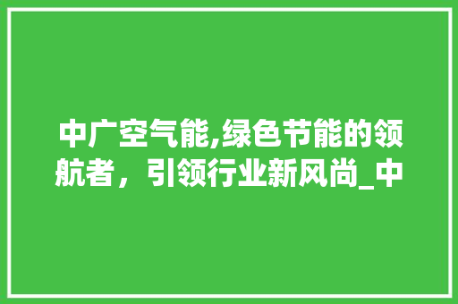 中广空气能,绿色节能的领航者，引领行业新风尚_中广空气能介绍 中广空气能,绿色节能的领航者，引领行业新风尚_中广空气能介绍 家居维修