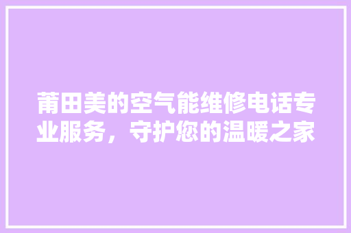 莆田美的空气能维修电话专业服务，守护您的温暖之家 热水器